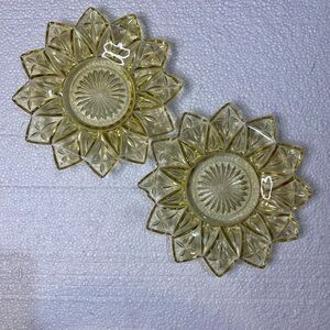 Yellow Glass Sunburst Dish